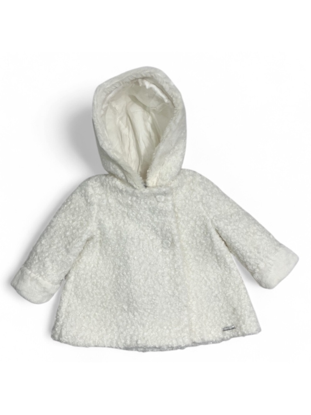 Mayoral Dress Coat Cream/Ivory Baby/Toddler 12 Months Hooded Soft Plush Cozy